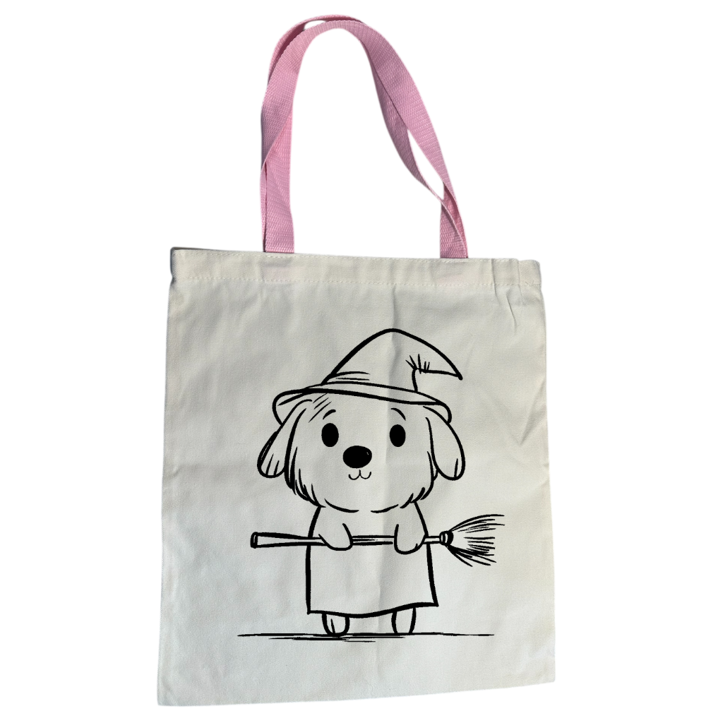 Tote Bag | Perrito Brujita con Escoba