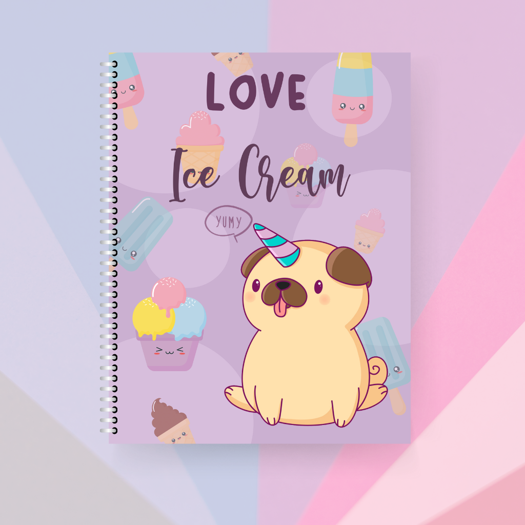 Libreta | Love Ice Cream Pug