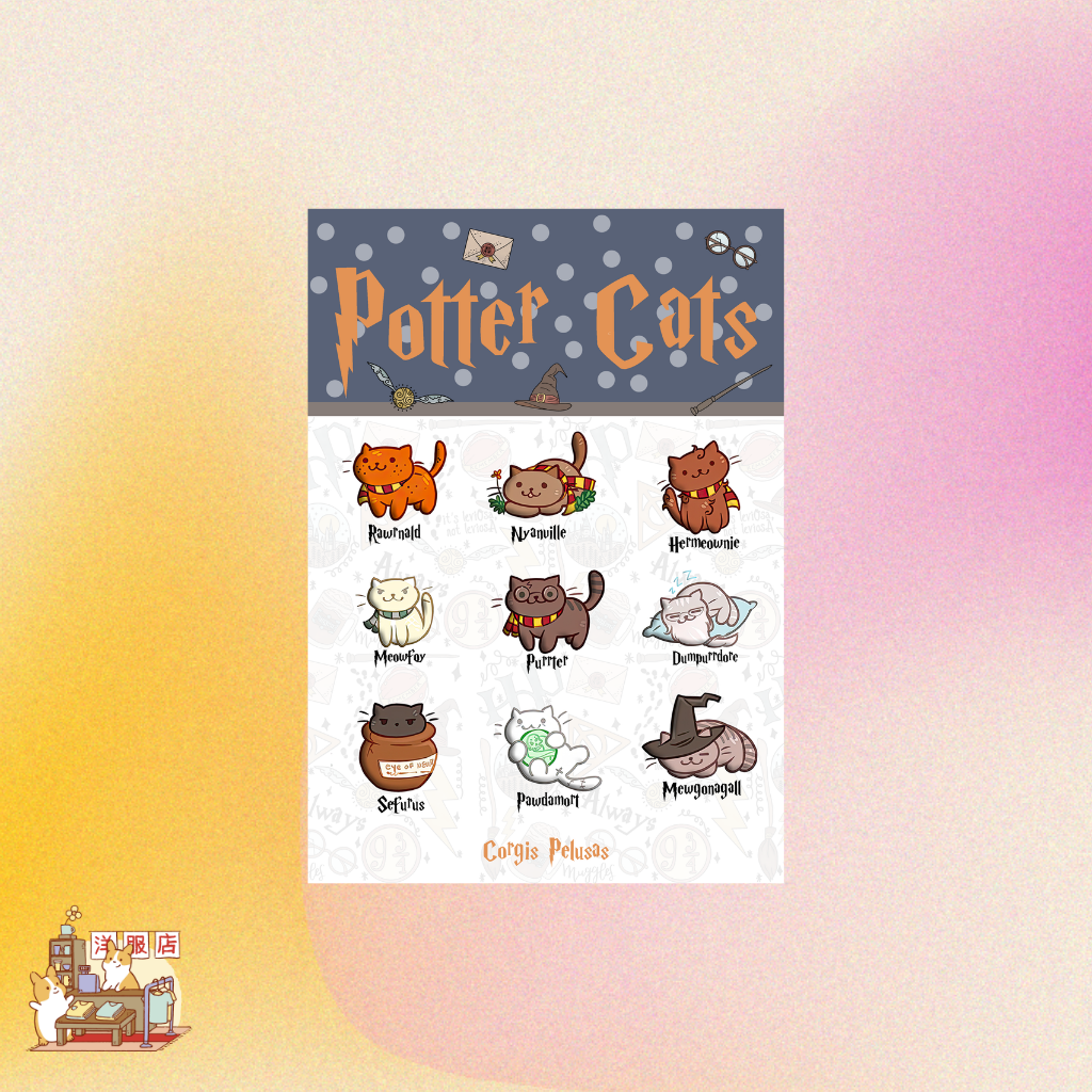 Plantilla de Stickers | Potter Cats