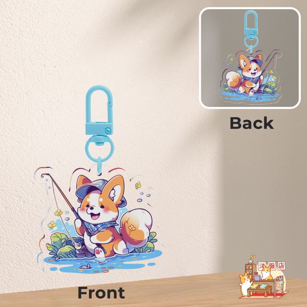 Llavero | Corgi pescador