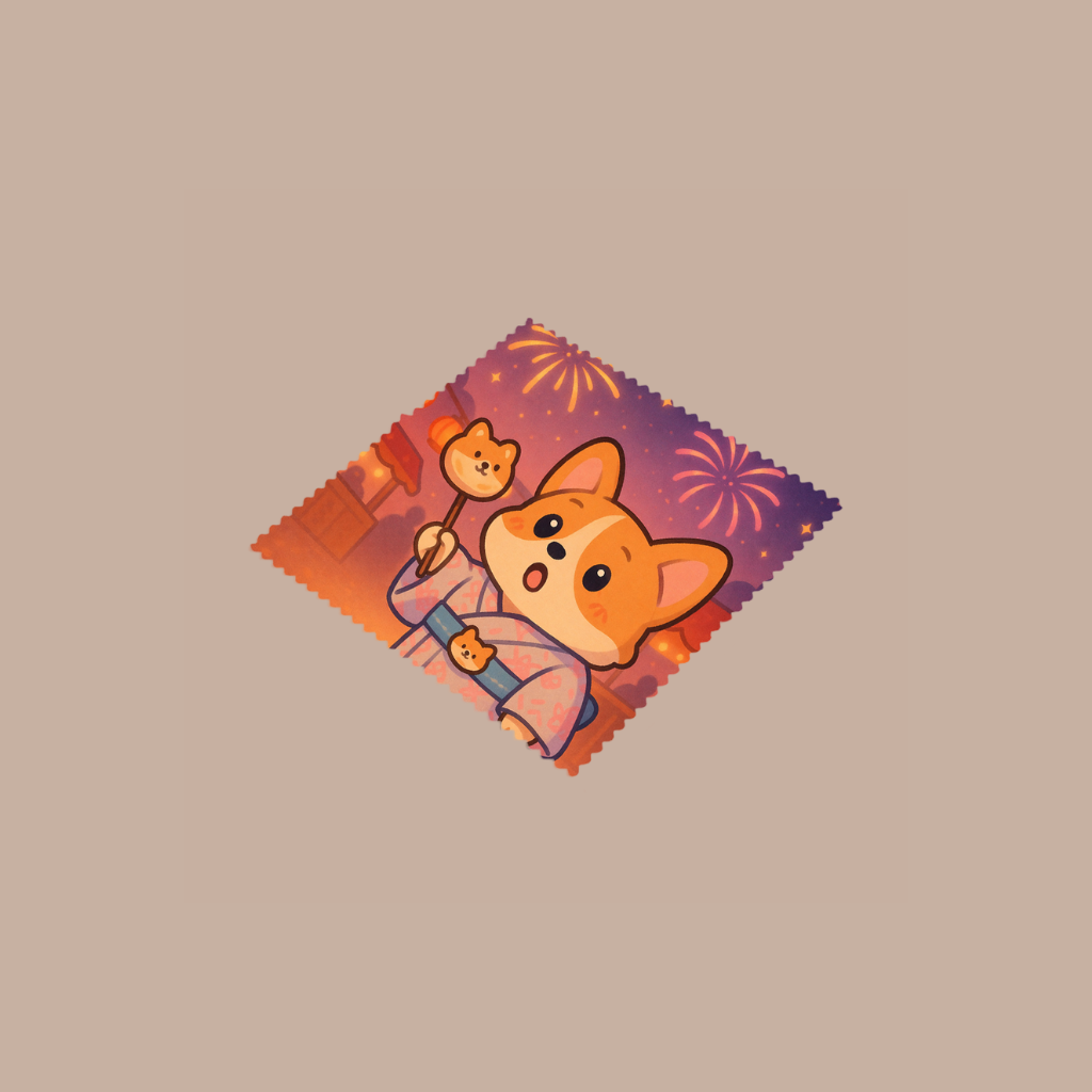 Microfibra Corgi con kimono