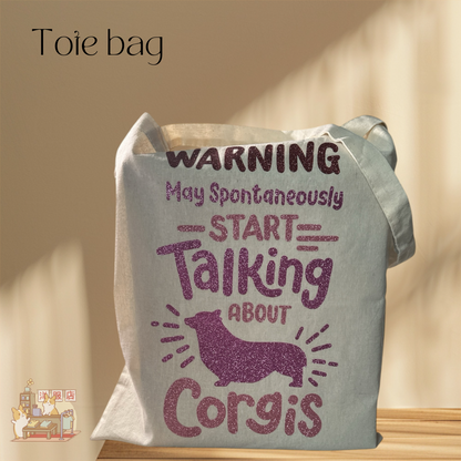 Tote Bag | Advertencia Corgi – Edición Glitter