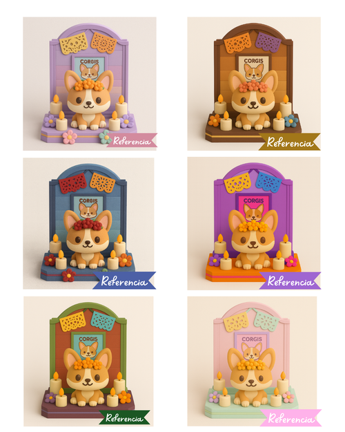 Altar del día de muertos Corgi
