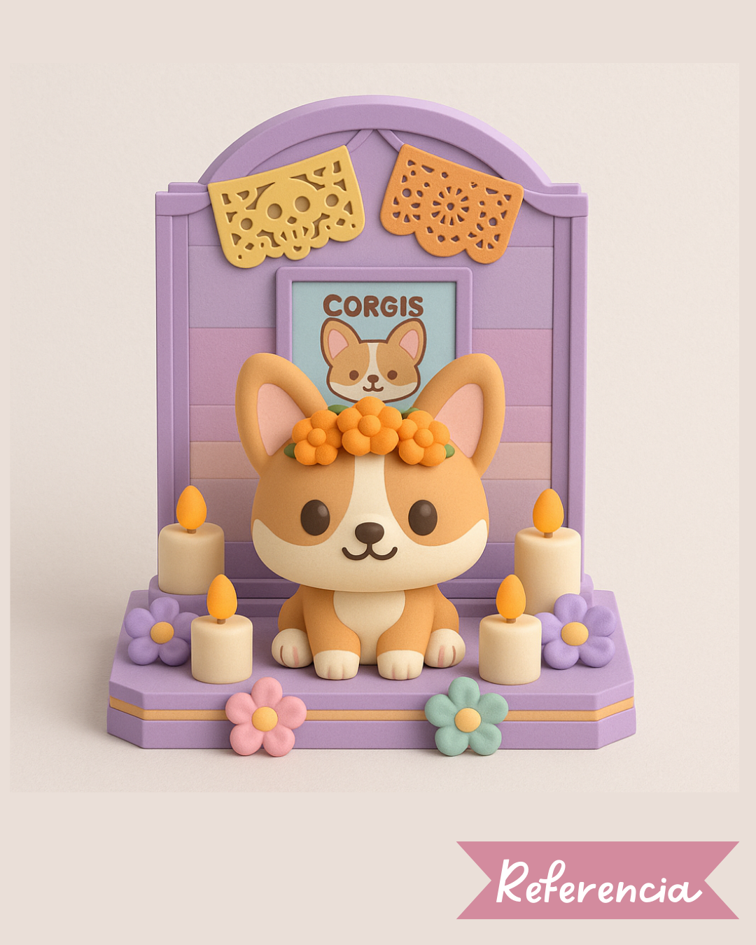 Altar del día de muertos Corgi