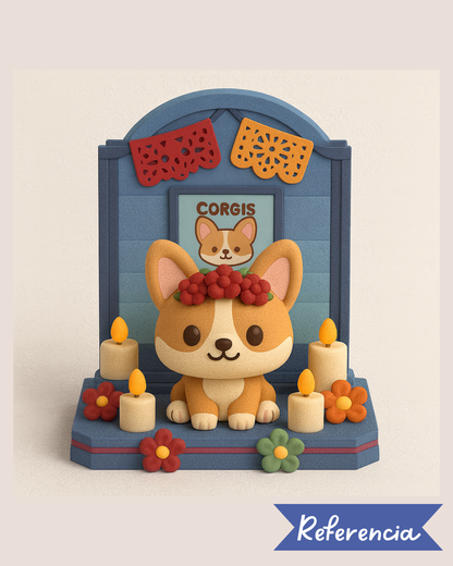 Altar del día de muertos Corgi
