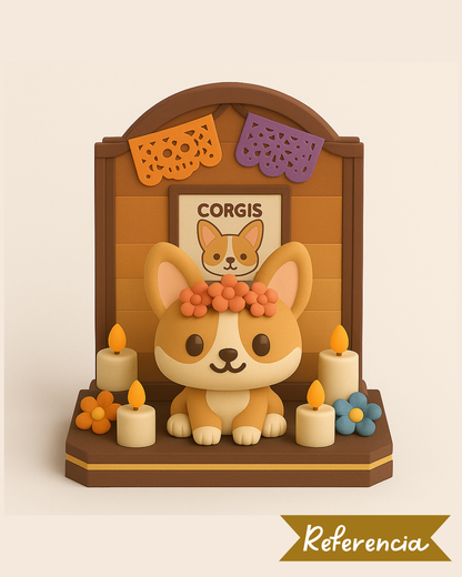 Altar del día de muertos Corgi