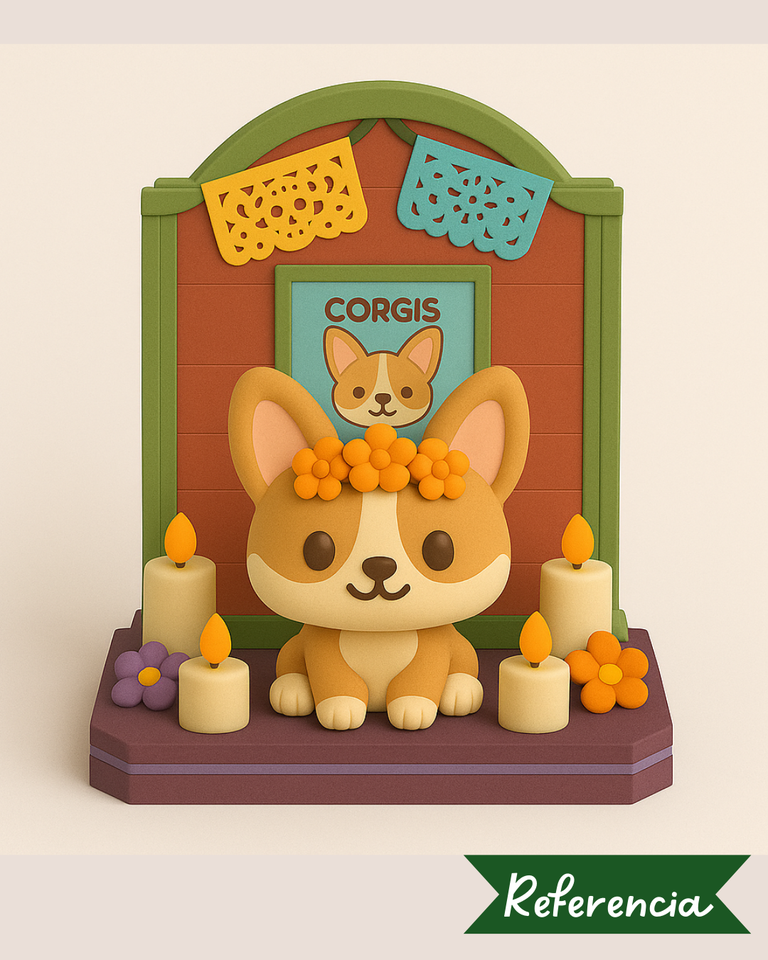 Altar del día de muertos Corgi