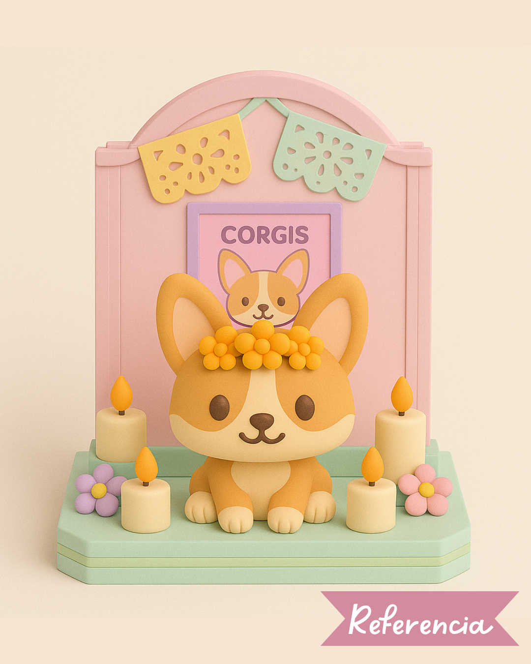 Altar del día de muertos Corgi