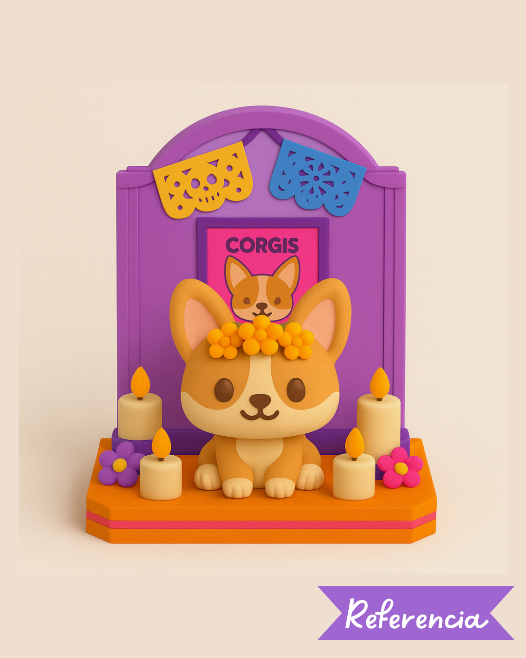 Altar del día de muertos Corgi