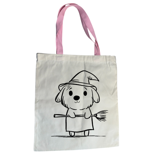 Tote Bag | Perrito Brujita con Escoba