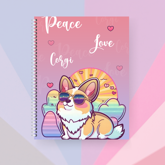 Libreta | Peace, Love & Corgi