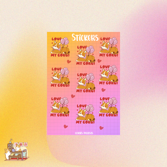 Plantilla de Stickers | My Corgi Love