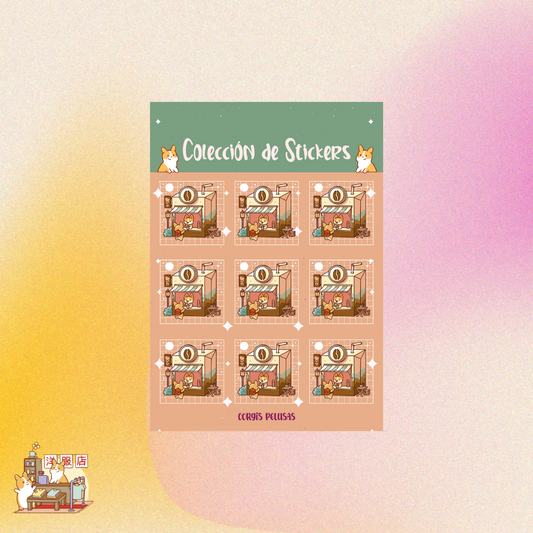 Plantilla de Stickers | Cafeteria Corgi