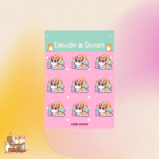 Plantilla de Stickers | Corgi Peace