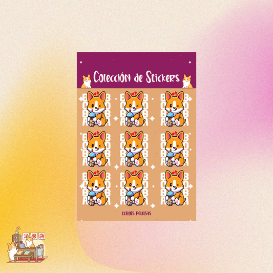 Plantilla de Stickers | Corgi Boba