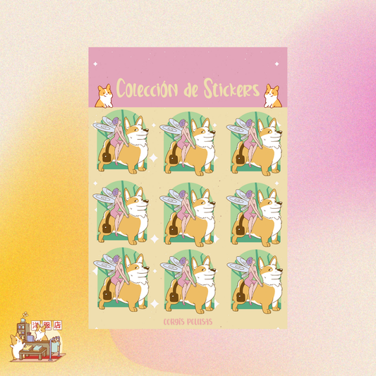 Plantilla de Stickers | Corgi hadas