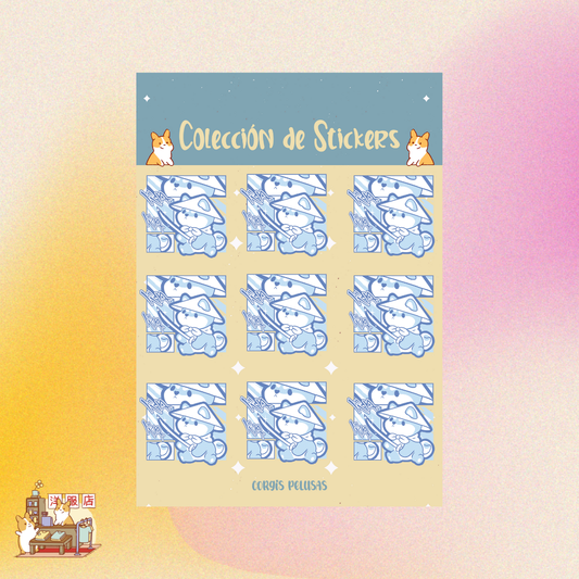 Plantilla de Stickers | Corgi Samurai