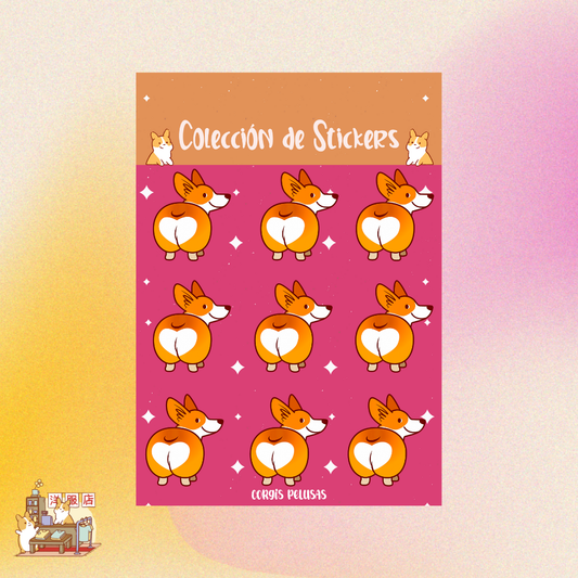 Plantilla de Stickers | Pompas de corgi