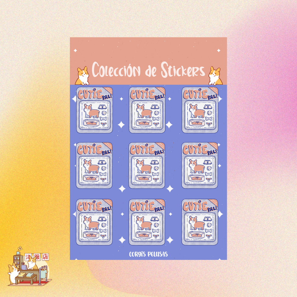 Plantilla de Stickers | Cajita corgi