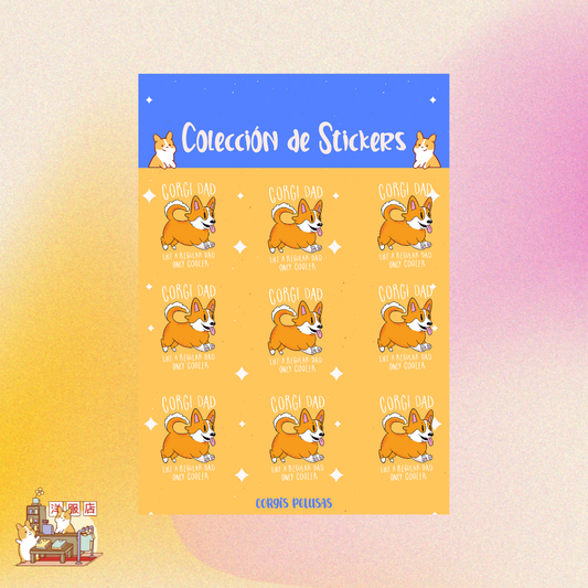 Plantilla de Stickers | Corgi Dad
