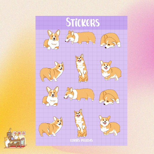 Plantilla de Stickers | Corgis