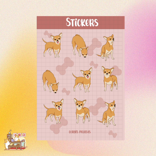 Plantilla de Stickers | Amor Chihuahua