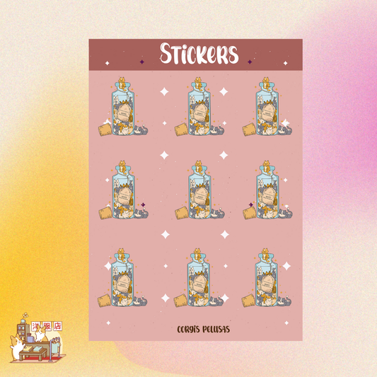 Plantilla de Stickers | Botellita de gatitos