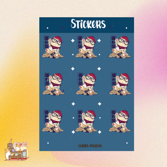 Plantilla de Stickers | Gatito Cool