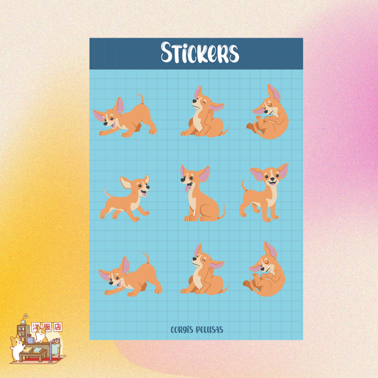 Plantilla de Stickers | Amor por los chihuahua