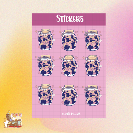 Plantilla de Stickers | Frasco de ternura