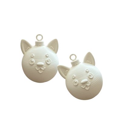 Set de 2 Esferas Navideñas Corgi