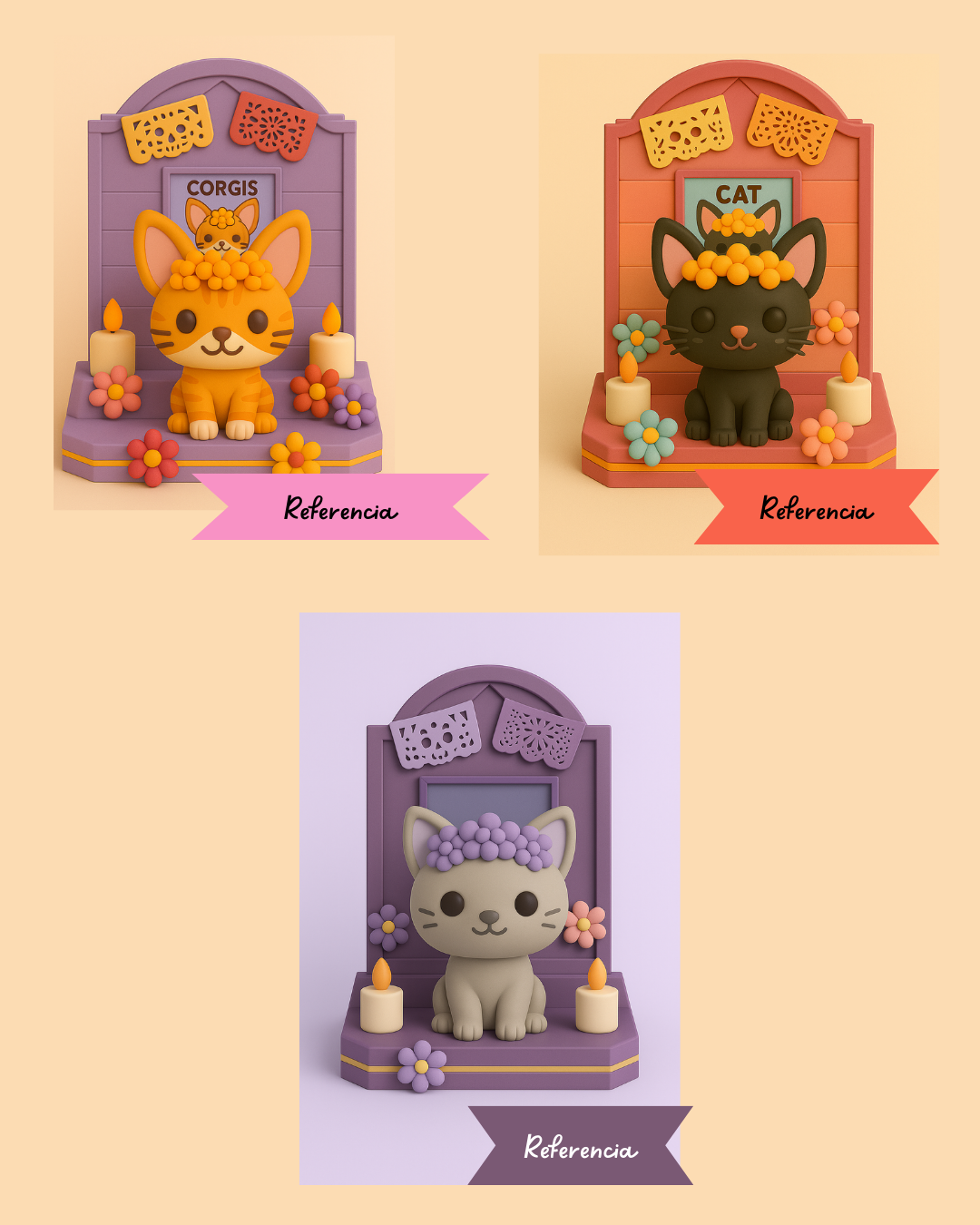 Altar del día de muertos para michis