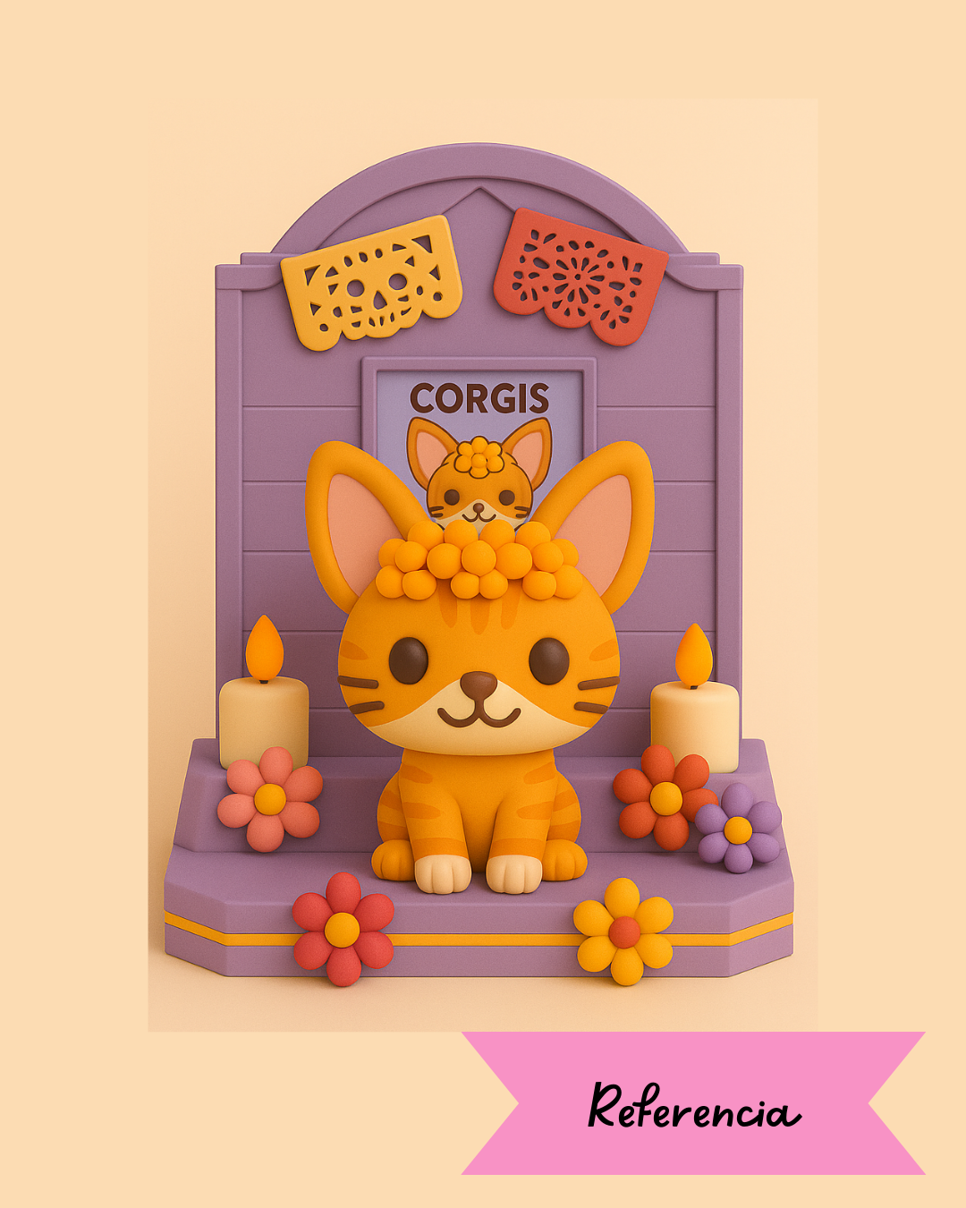 Altar del día de muertos para michis