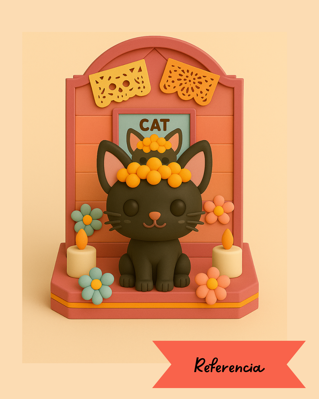 Altar del día de muertos para michis