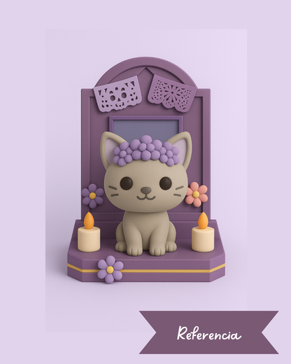 Altar del día de muertos para michis