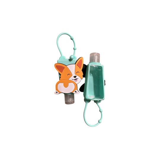 Porta gel antibacterial con diseño de perrito