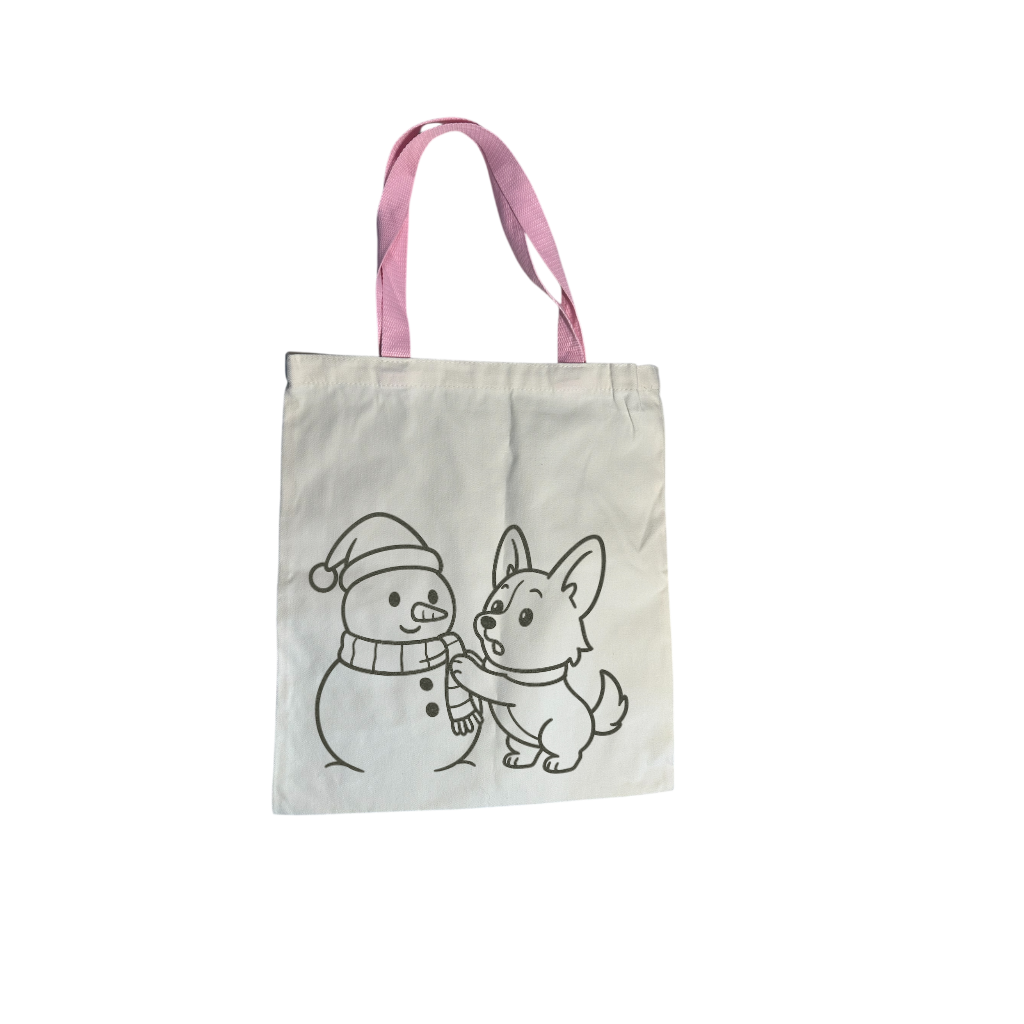 Tote Bag | Corgi y su muñeco de nieve