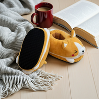 Corgi CozyPaws | Pantuflas de Felpa Antideslizantes