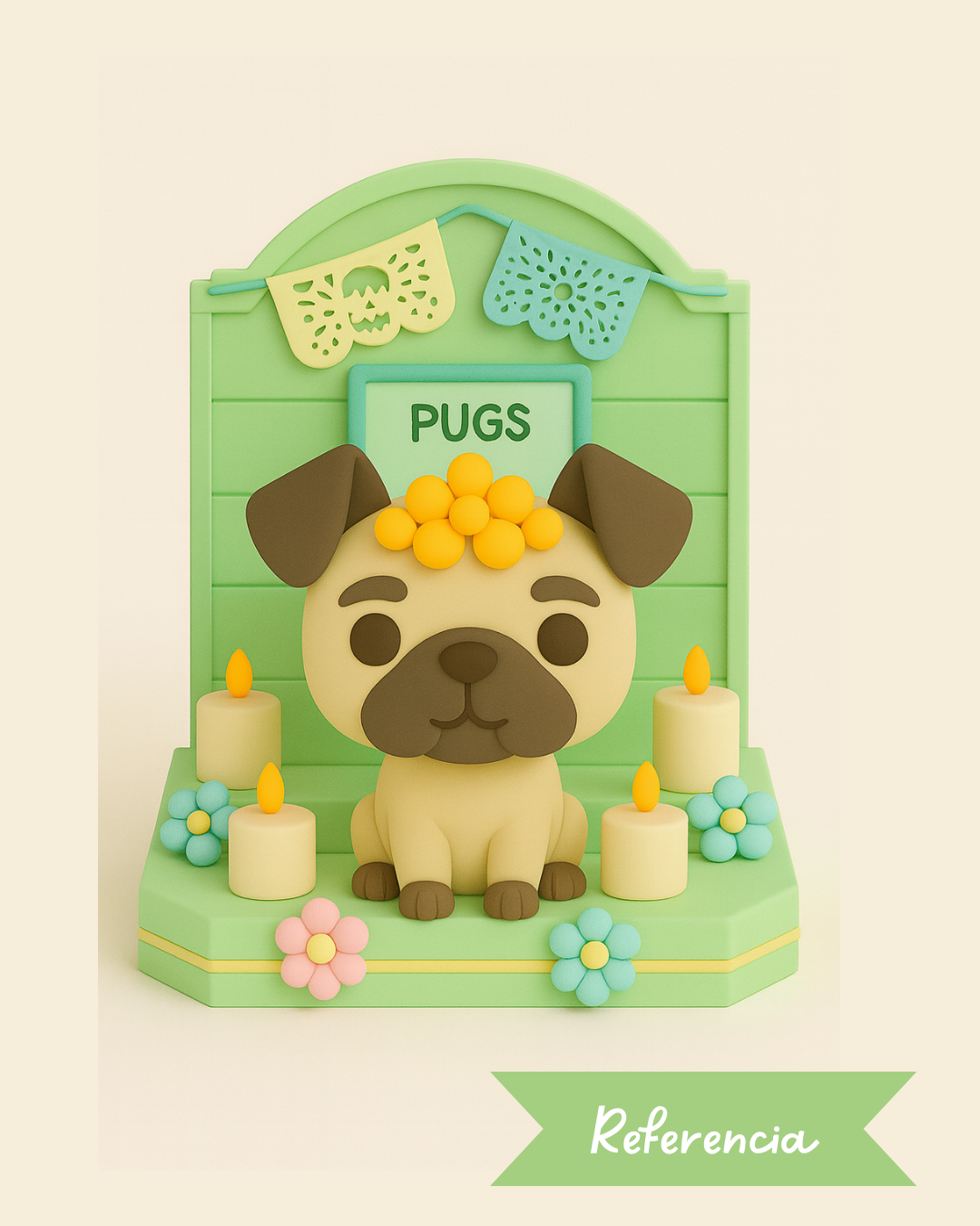 Altar del día de muertos para Pugs