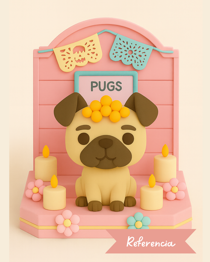 Altar del día de muertos para Pugs