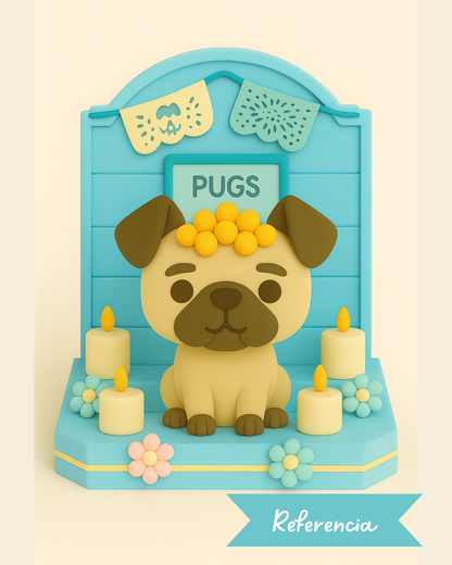 Altar del día de muertos para Pugs