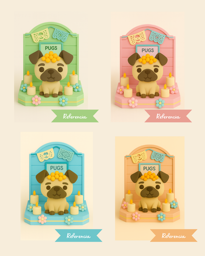 Altar del día de muertos para Pugs