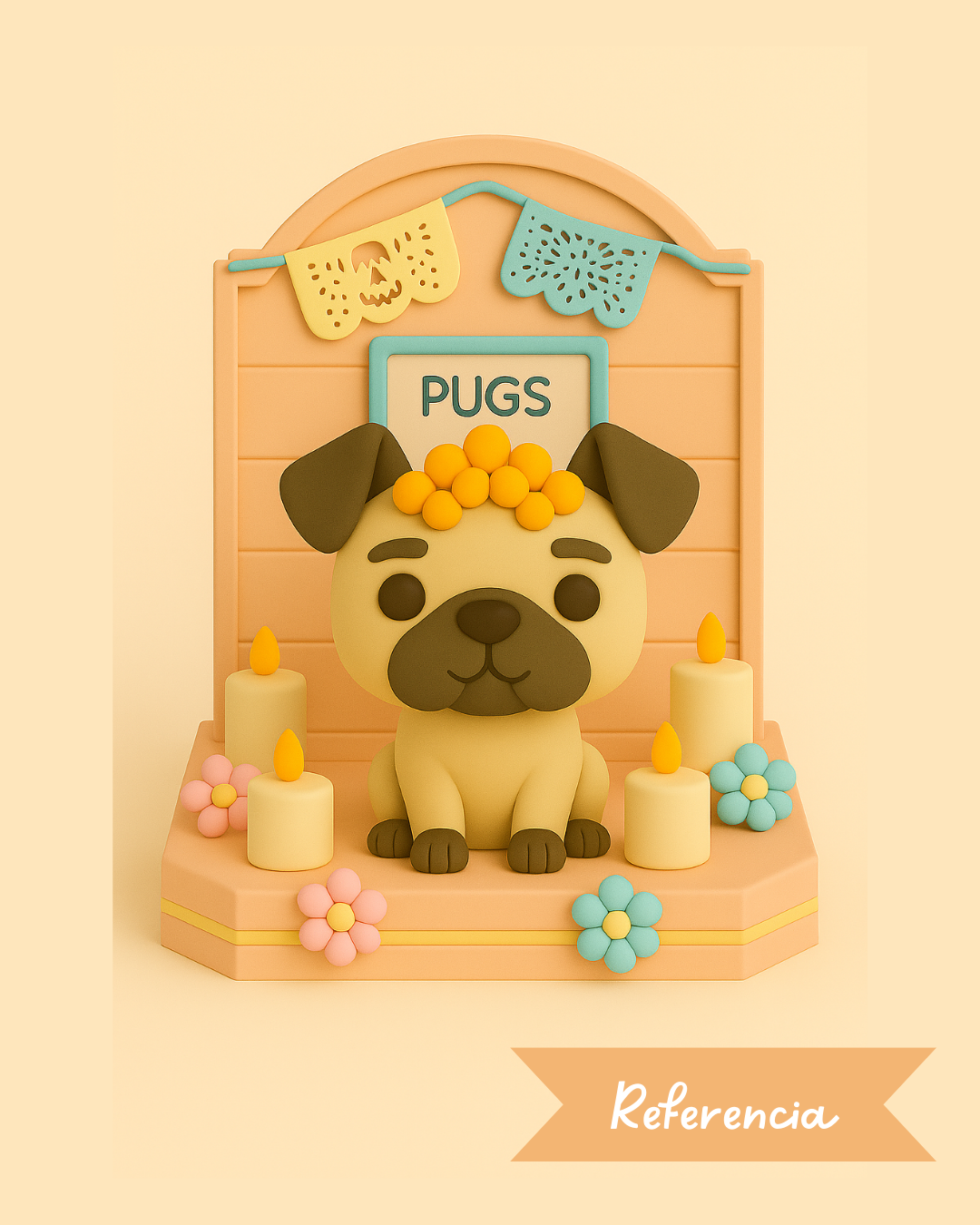 Altar del día de muertos para Pugs