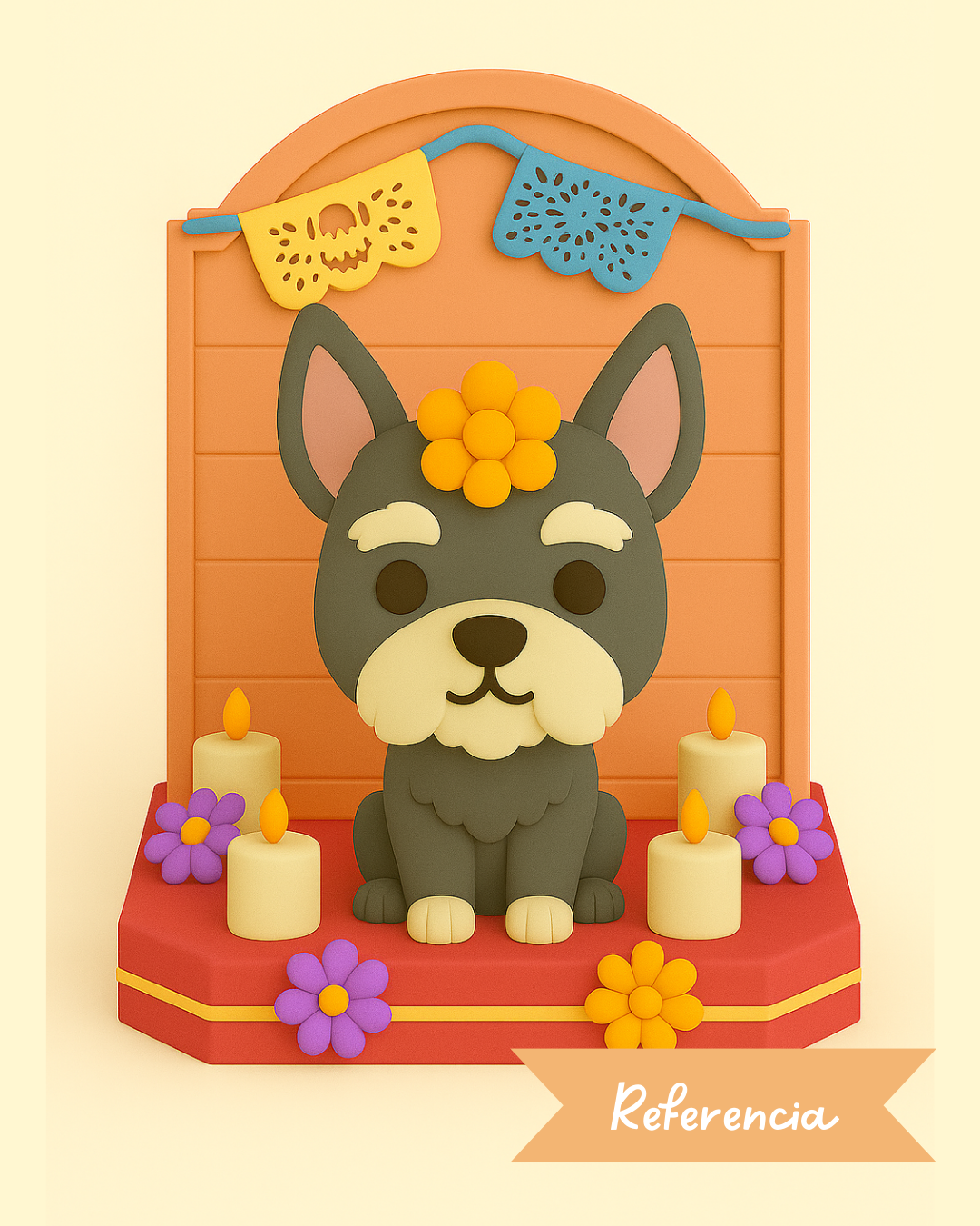 Altar del día de muertos para Scotch Terrier